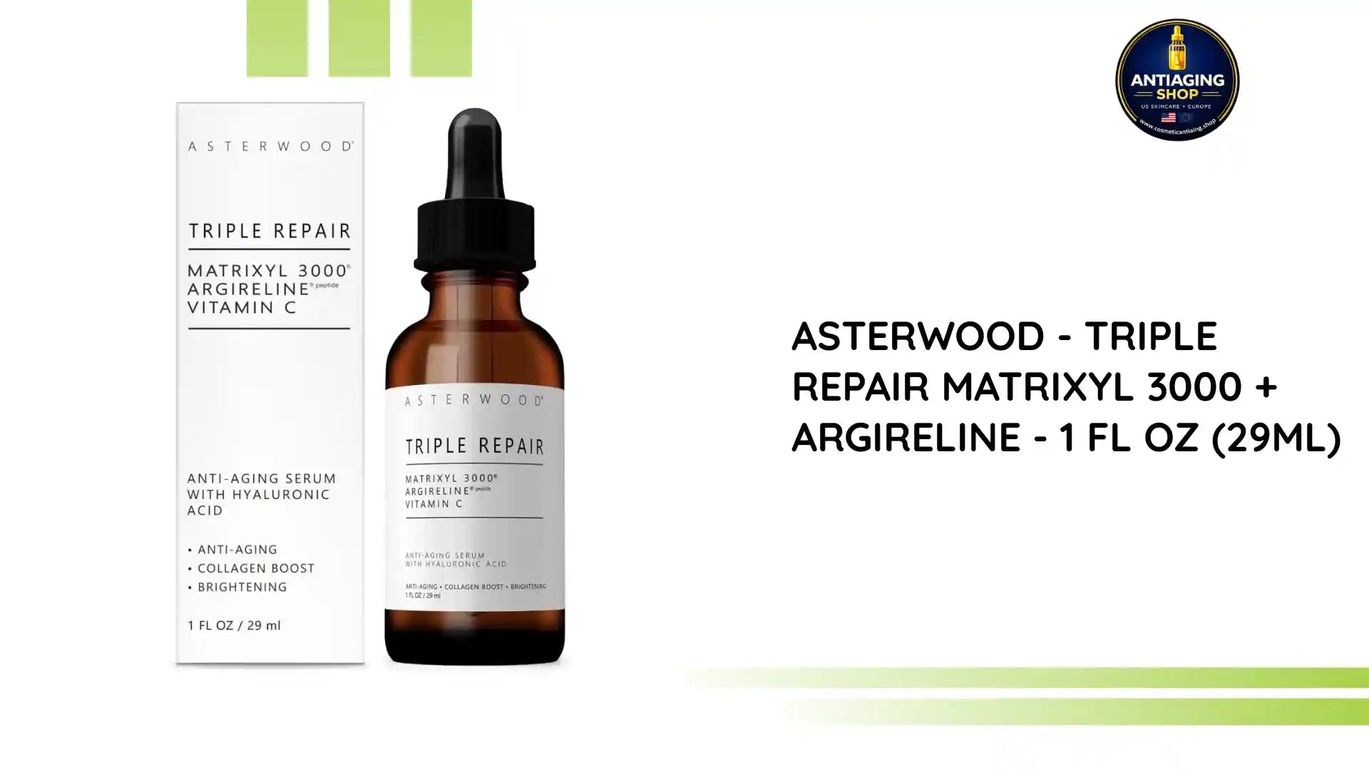 Asterwood - Triple Repair Matrixyl 3000 + Argireline - 1 fl oz (29ml) by@Outfy