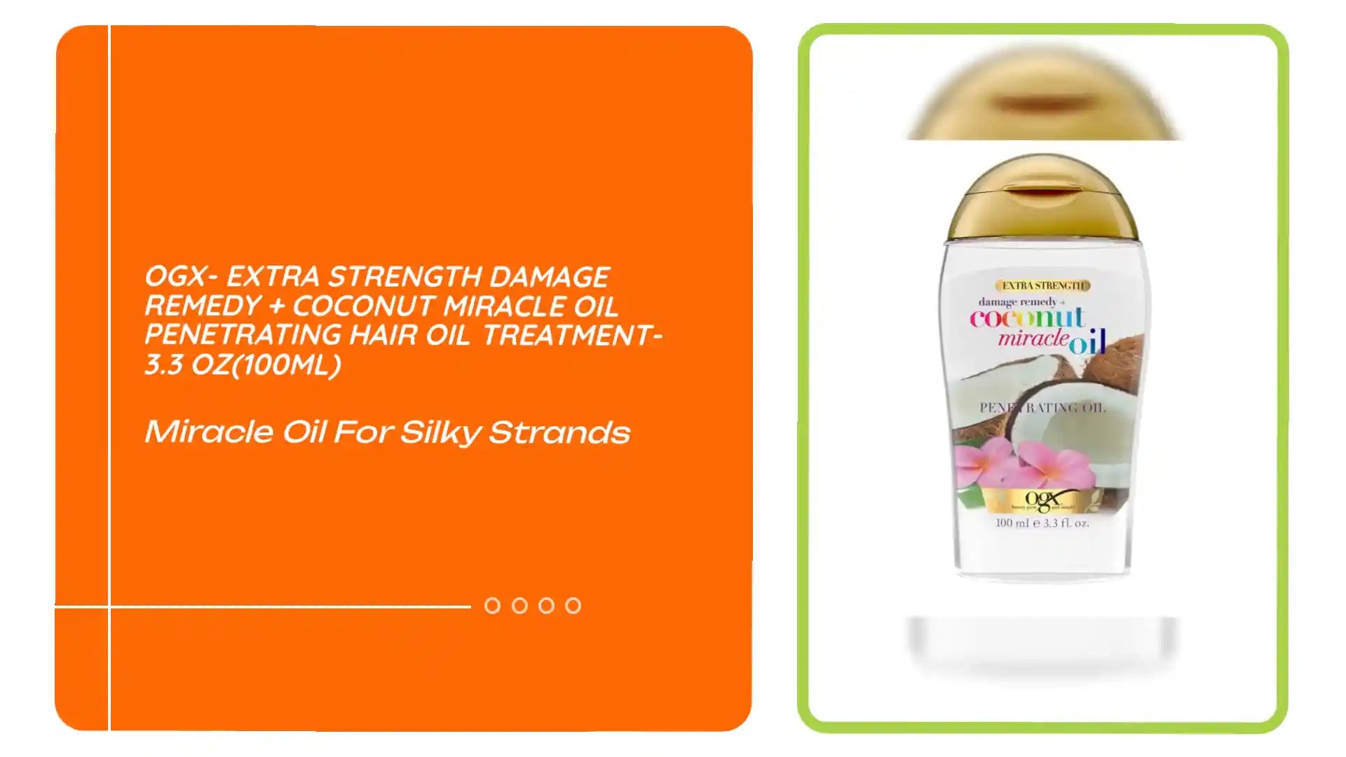 OGX- Extra Strength Damage Remedy + Coconut Miracle Oil Penetrating Hair Oil Treatment- 3.3 oz(100ml) by@Outfy