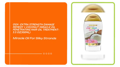 OGX- Extra Strength Damage Remedy + Coconut Miracle Oil Penetrating Hair Oil Treatment- 3.3 oz(100ml) by@Outfy