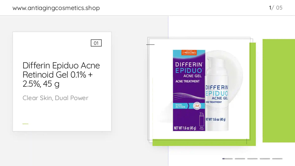 Differin Epiduo Acne Retinoid Gel 0.1% + 2.5%, 45 g by@Outfy