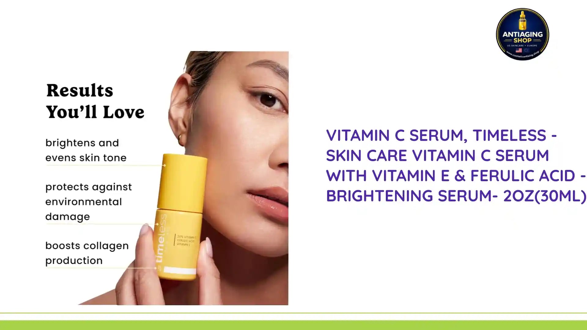 Vitamin C Serum, Timeless - Skin Care Vitamin C Serum with Vitamin E & Ferulic Acid - Brightening Serum- 2oz(30ml) by@Outfy
