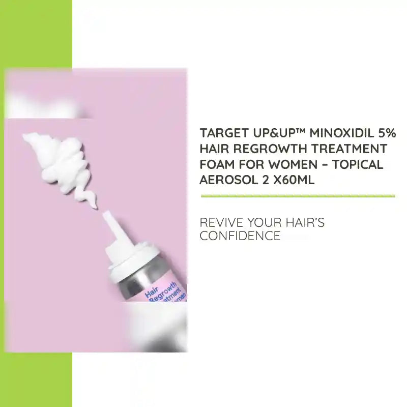Target up&up&trade; Minoxidil 5% Hair Regrowth Treatment Foam for Women &ndash; Topical Aerosol 2 x60ml by@Outfy