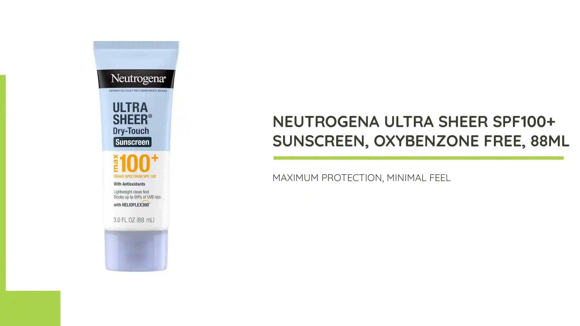 Neutrogena Ultra Sheer SPF100+ Sunscreen, Oxybenzone Free, 88ml by@Outfy