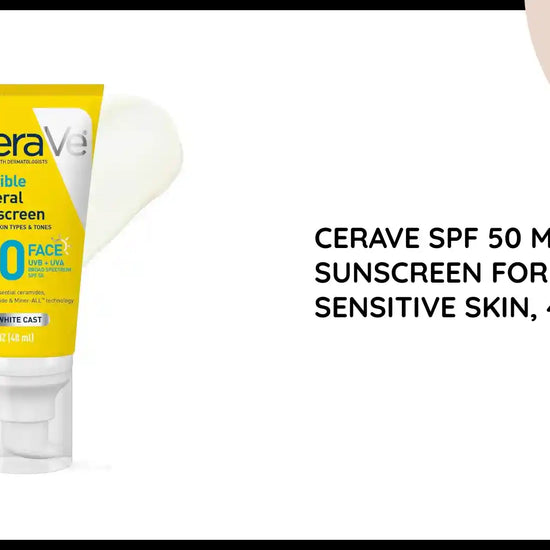 CeraVe SPF 50 Mineral Sunscreen for Face, Sensitive Skin, 48ml by@Outfy