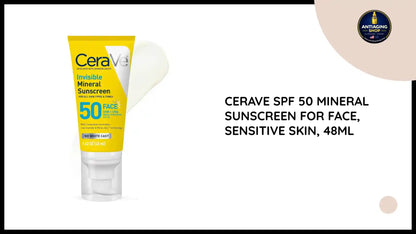 CeraVe SPF 50 Mineral Sunscreen for Face, Sensitive Skin, 48ml by@Outfy