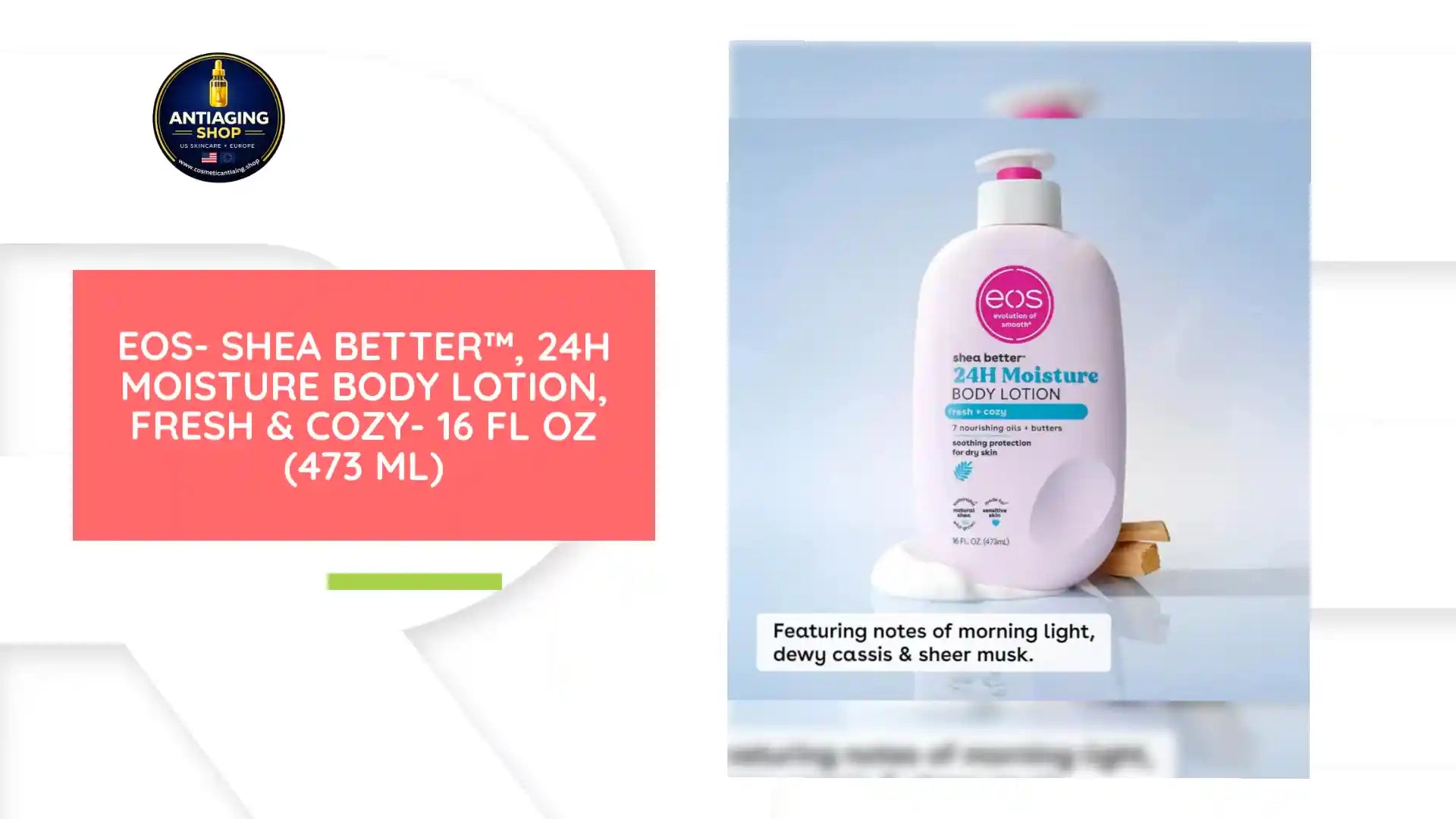 EOS- Shea Better&trade;, 24H Moisture Body Lotion, Fresh &amp; Cozy- 16 fl oz (473 ml) by@Outfy