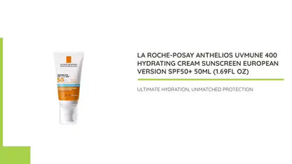 La Roche-Posay Anthelios UVMune 400 Hydrating Cream Sunscreen European version SPF50+ 50ml (1.69fl oz) by@Outfy