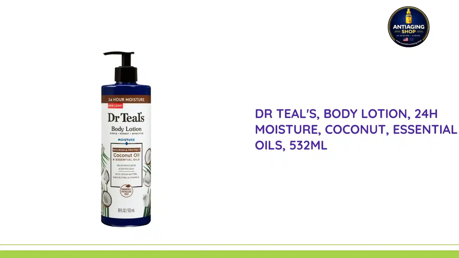 Dr Teal's, Body Lotion, 24h moisture, Coconut, Essential oils, 532ml by@Outfy