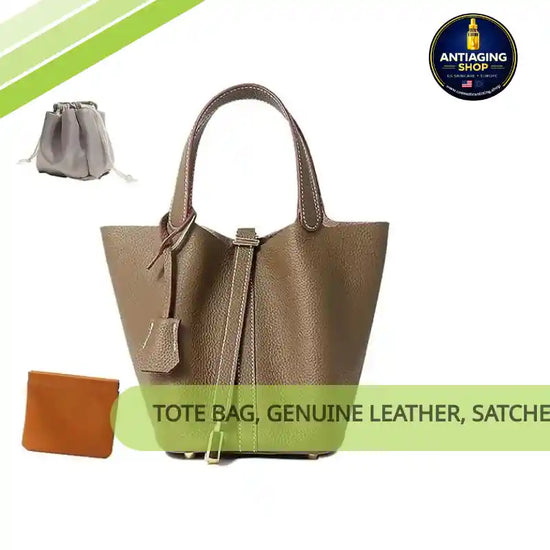 Tote Bag, Genuine Leather, Satchel Handbag, OEM by@Outfy