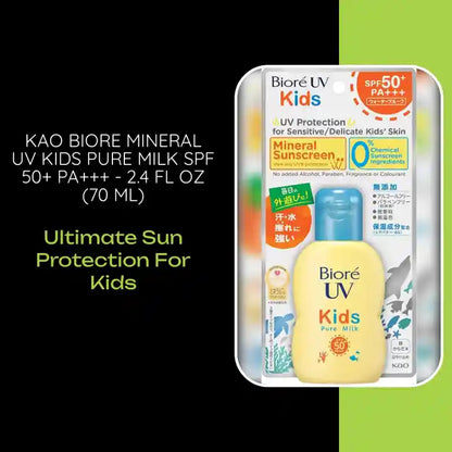 Kao Biore Mineral UV Kids Pure Milk SPF 50+ PA+++ - 2.4 fl oz (70 ml) by@Outfy