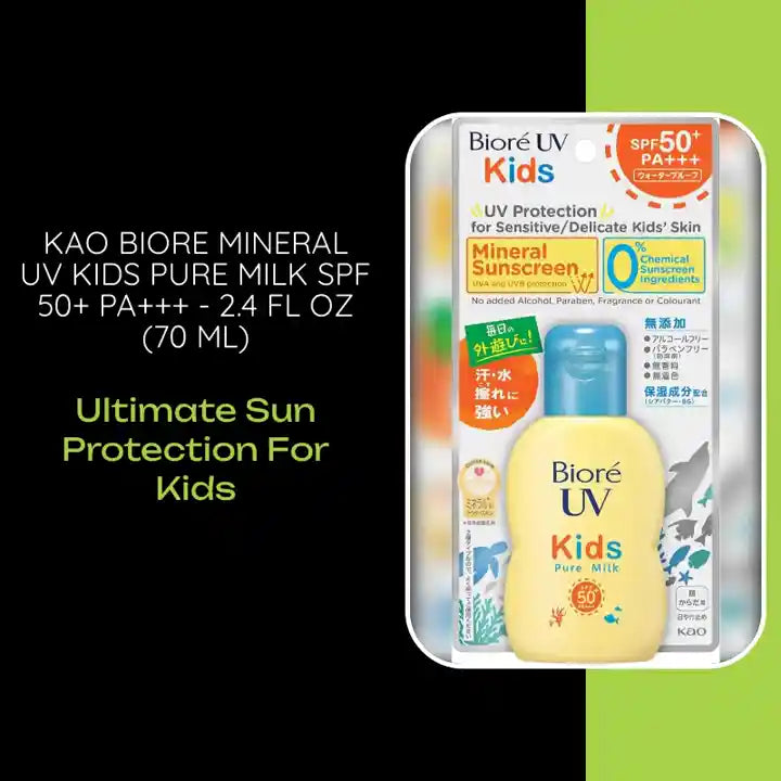 Kao Biore Mineral UV Kids Pure Milk SPF 50+ PA+++ - 2.4 fl oz (70 ml) by@Outfy