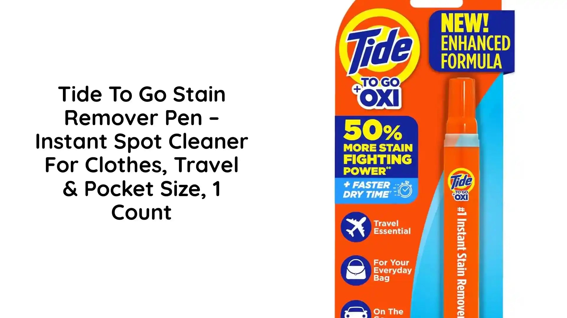 Tide To Go Stain Remover Pen &ndash; Instant Spot Cleaner for Clothes, Travel &amp; Pocket Size, 1 Count by@Outfy