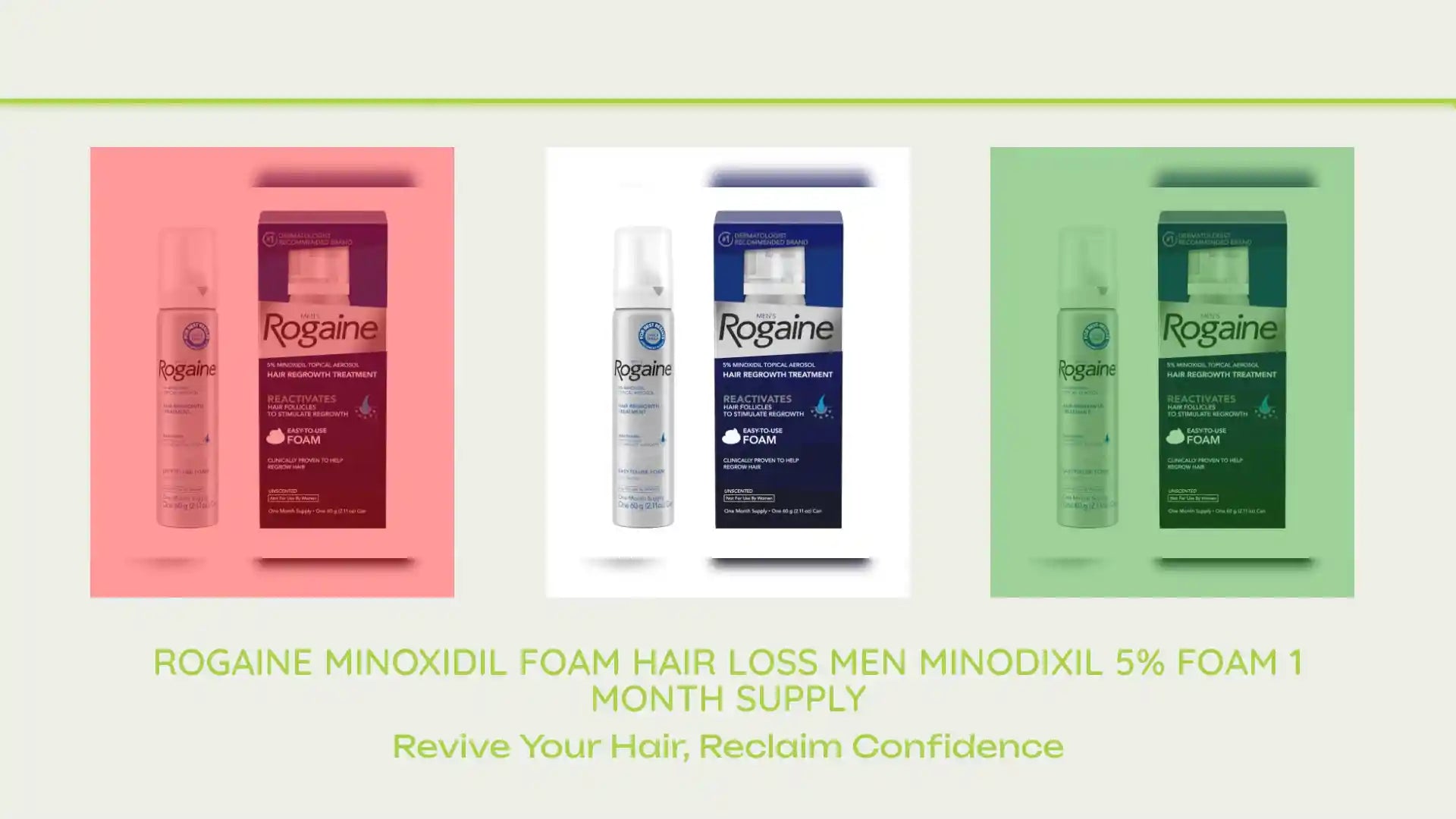 ROGAINE Minoxidil foam Hair Loss MEN MINODIXIL 5% Foam 1 Month Supply by@Outfy