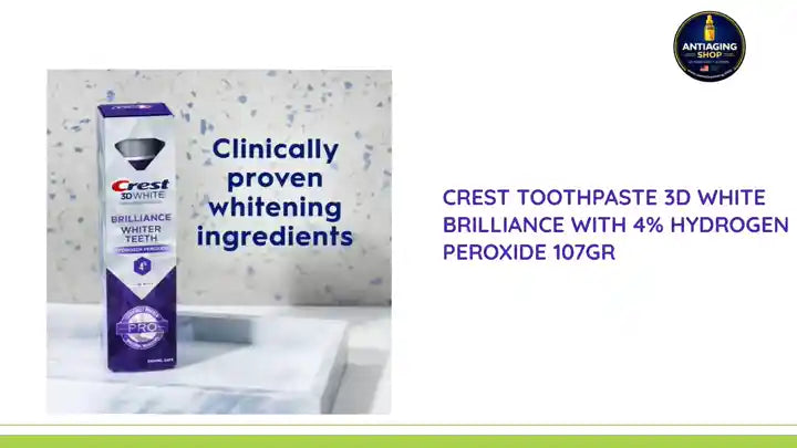CREST Toothpaste 3D White Brilliance with 4% Hydrogen Peroxide 107gr by@Outfy