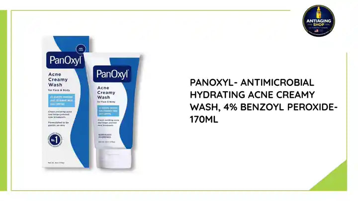 PanOxyl- Antimicrobial Hydrating Acne Creamy Wash, 4% Benzoyl Peroxide- 170ml by@Outfy
