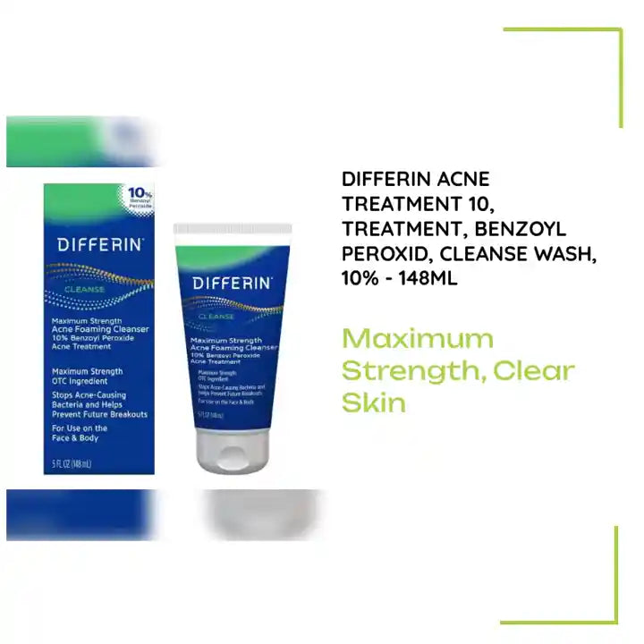 DIFFERIN ACNE Treatment 10, Treatment, Benzoyl peroxid, Cleanse Wash, 10% - 148ml by@Outfy