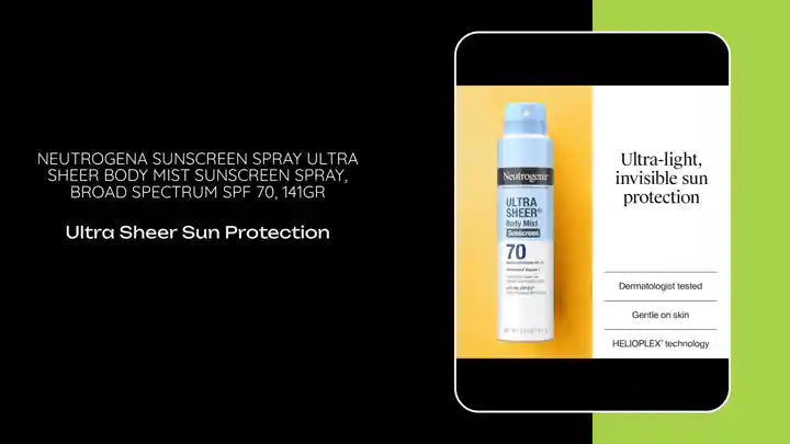 Neutrogena sunscreen spray Ultra Sheer Body Mist Sunscreen Spray, Broad Spectrum SPF 70, 141gr by@Outfy