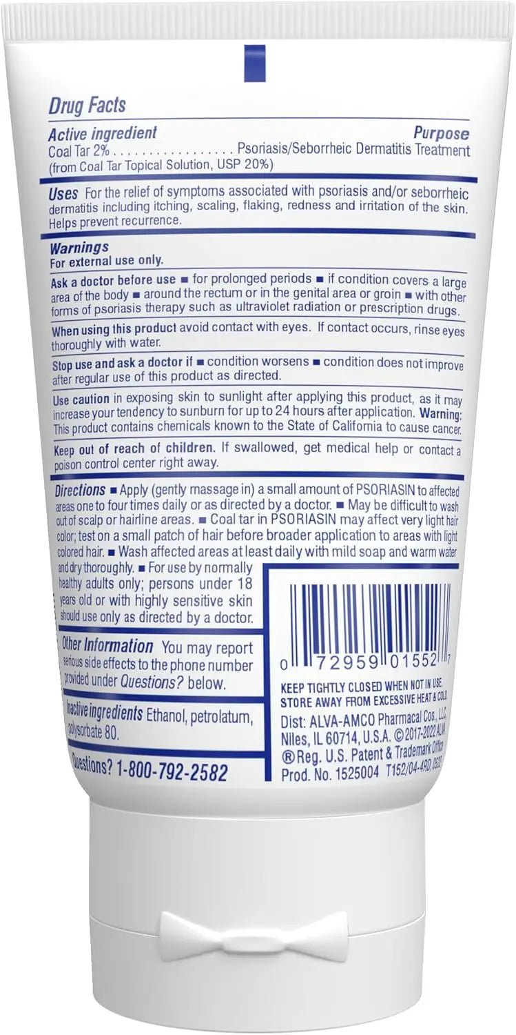 PSORIASIN - COAL TAR Psoriasis Itching Scaling Plaque Treatment - 119gr - Antiaging Cosmetics