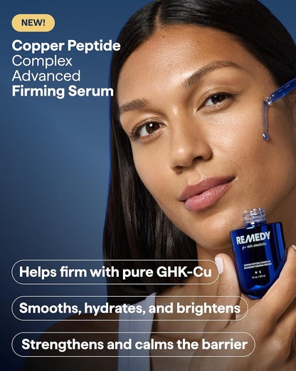 REMEDY Copper Peptide Complex Firming Serum with GHK-Cu, Peptides & Hyaluronic Acid – 30 ml - Antiaging Cosmetics