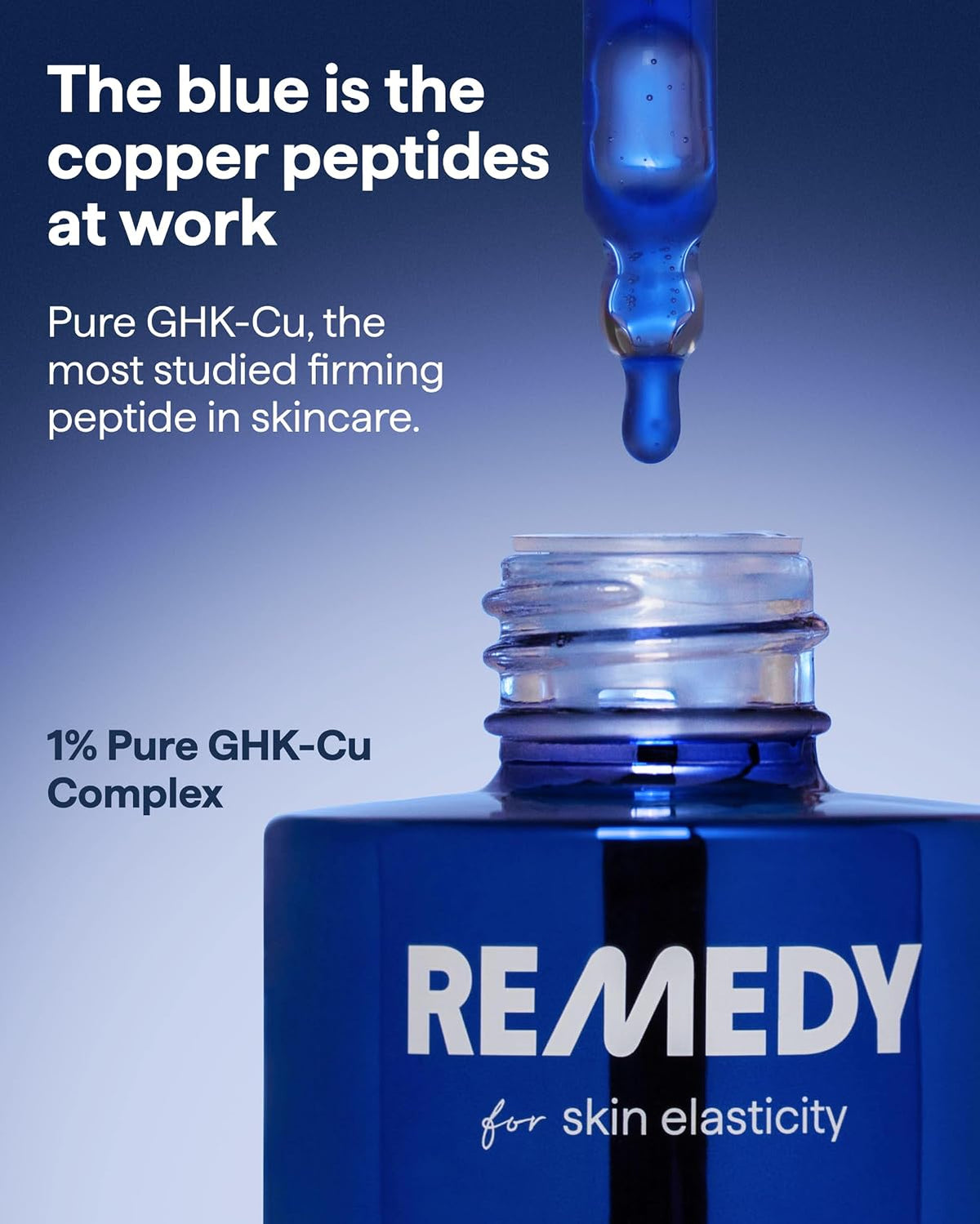 REMEDY Copper Peptide Complex Firming Serum with GHK-Cu, Peptides & Hyaluronic Acid – 30 ml - Antiaging Cosmetics