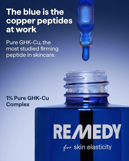 REMEDY Copper Peptide Complex Firming Serum with GHK-Cu, Peptides & Hyaluronic Acid – 30 ml - Antiaging Cosmetics
