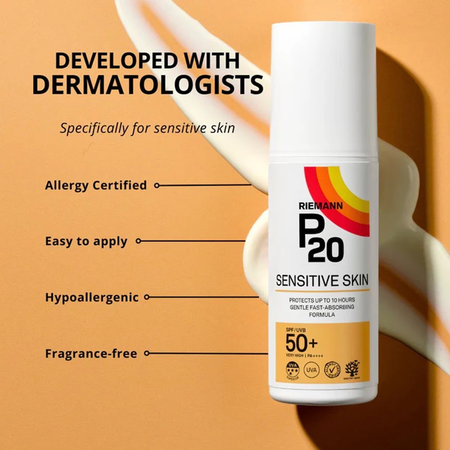 Sunscreen, SPF50+, P20, Riemann, Sensitive Skin, various sizes [USA Delivery]