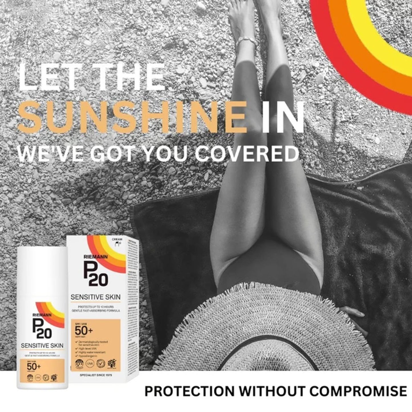 Sunscreen, SPF50+, P20, Riemann, Sensitive Skin, various sizes [USA Delivery]