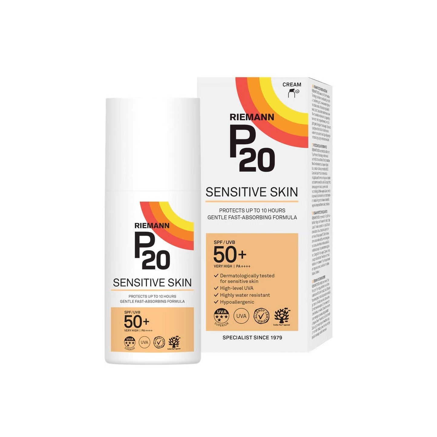 Sunscreen, SPF50+, P20, Riemann, Sensitive Skin, various sizes [USA Delivery]