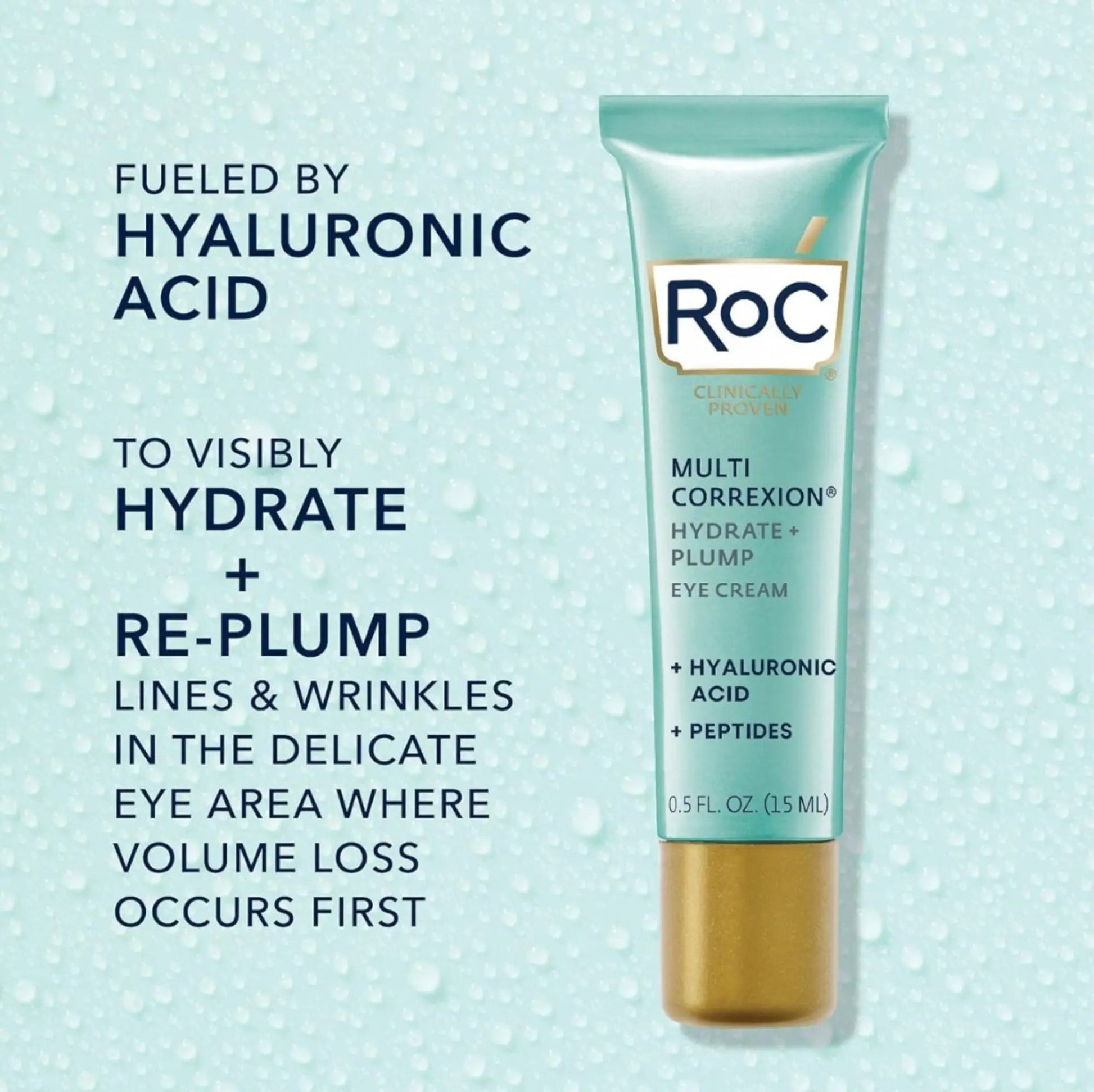 RoC Hyaluronic Acid Under Eye Cream + Retinol Capsules Bundle - Antiaging Cosmetics