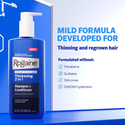 Rogaine - Men's Thickening 2 in 1 Shampoo + Conditioner - 8.4 fl. oz( 248ml) - Antiaging Cosmetics