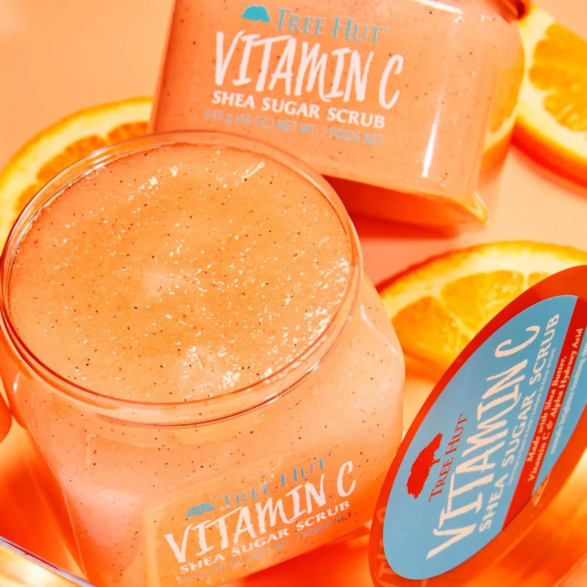 Tree Hut - Vitamin C Shea Exfoliating Sugar Scrub, 18 oz - 510gr - Antiaging Cosmetics