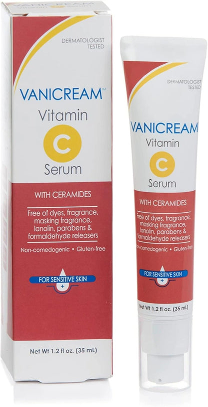 Vanicream - Vitamin C Serum with Ceramides, For Sensitive Skin - 1.2 fl oz (35 ml) - Antiaging Cosmetics
