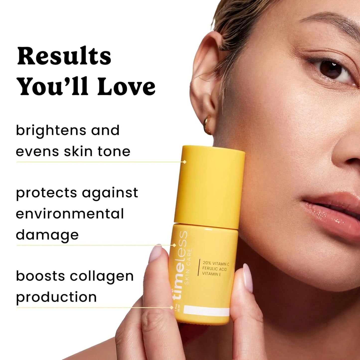 Vitamin C Serum, Timeless - Skin Care Vitamin C Serum with Vitamin E & Ferulic Acid - Brightening Serum - 2oz(30ml) - Antiaging Cosmetics